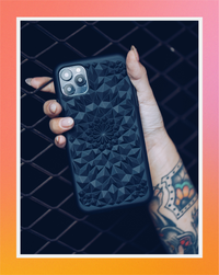 Matte Black Kaleidoscope iPhone Case