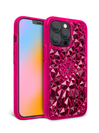 Neon Pink Kaleidoscope iPhone Case