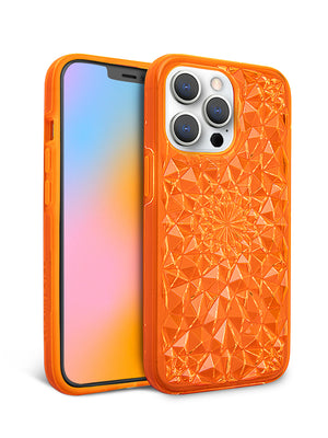 Neon Orange Kaleidoscope iPhone Case
