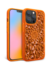 Neon Orange Kaleidoscope iPhone Case