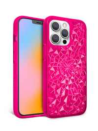 Neon Pink Kaleidoscope iPhone Case