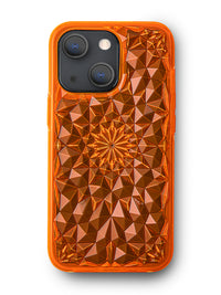 Neon Orange Kaleidoscope iPhone Case