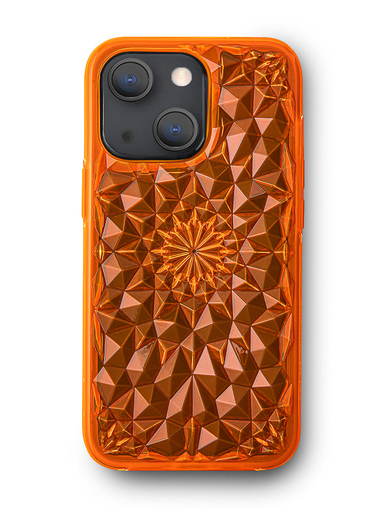 Neon Orange Kaleidoscope iPhone Case