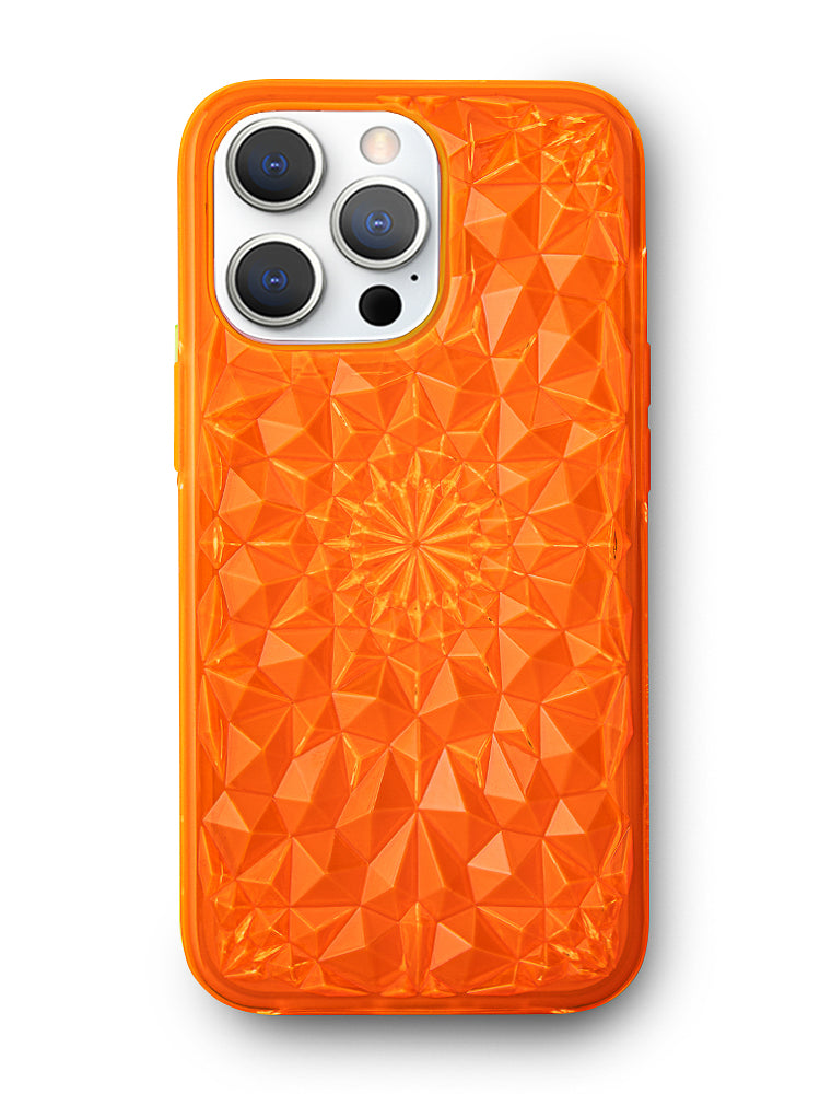 Neon Orange Kaleidoscope iPhone Case