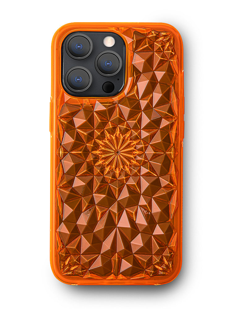 Neon Orange Kaleidoscope iPhone Case