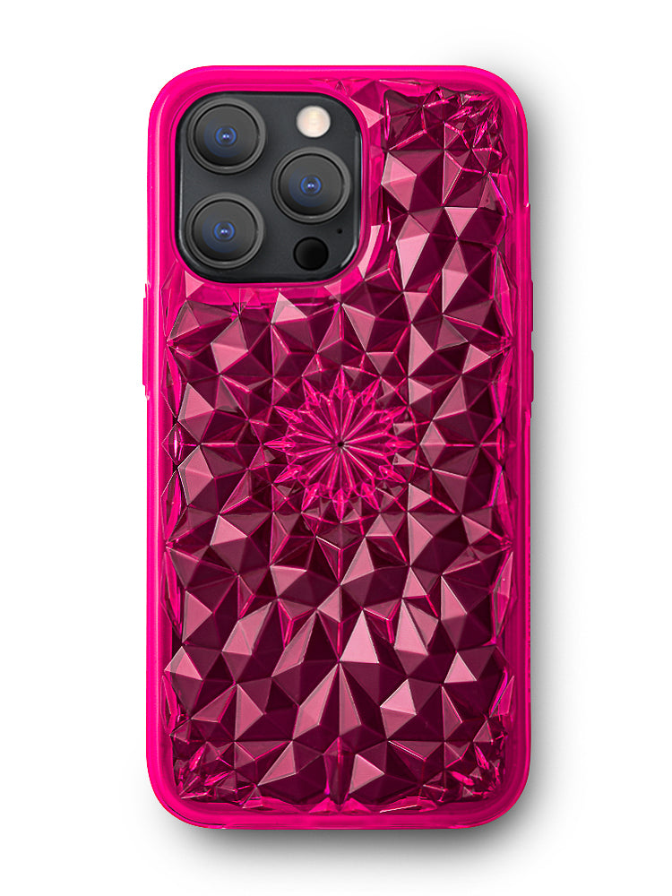 Neon Pink Kaleidoscope iPhone Case