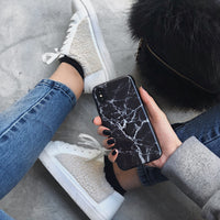 Black Polished Marble iPhone Case