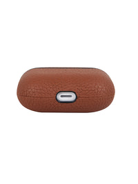 Brown Pebbled Leather AirPods Case