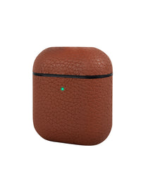 Brown Pebbled Leather AirPods Case