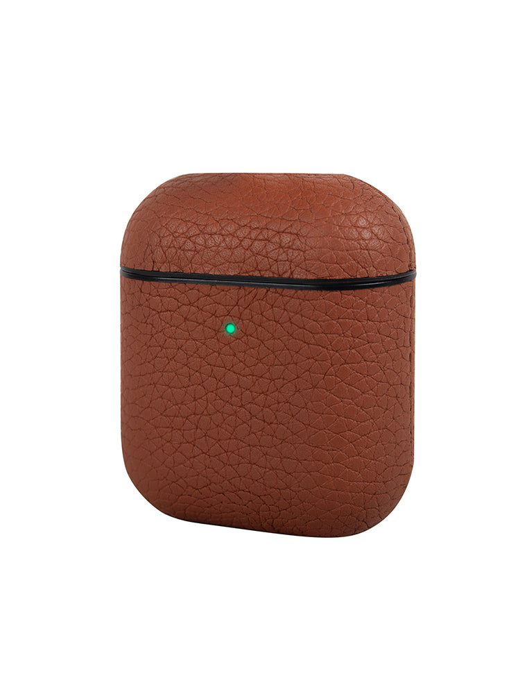 Brown Pebbled Leather AirPods Case
