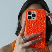 Neon Orange Kaleidoscope iPhone Case