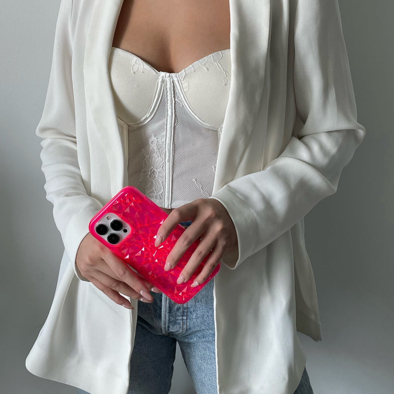 Neon Pink Kaleidoscope iPhone Case