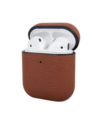 Brown Pebbled Leather AirPods Case
