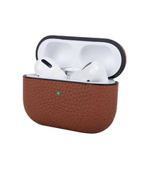 Brown Pebbled Leather AirPods Case