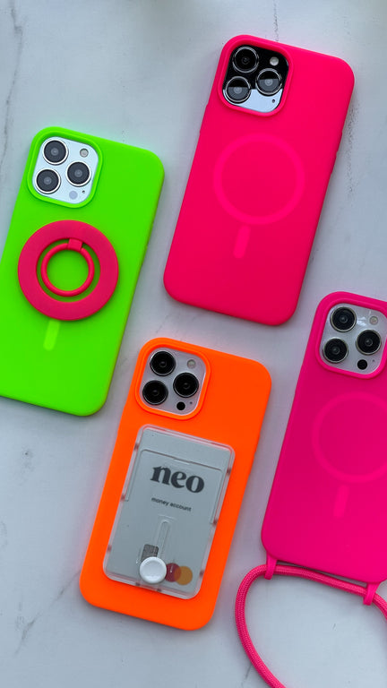 Neon Pink MagSafe Ring Grip and Stand