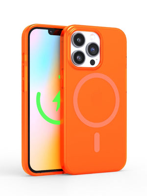 Neon Orange Crystal Clear iPhone Case