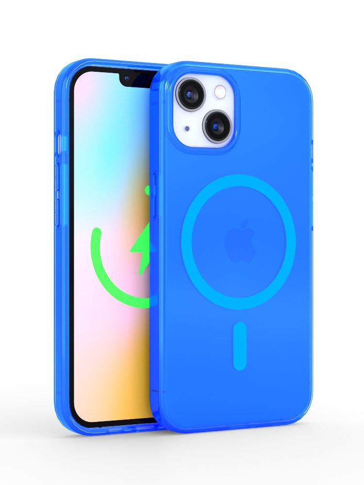 Neon Blue Crystal Clear iPhone Case iPhone 15 / With MagSafe +$8 Neon Blue Crystal Clear iPhone Case iPhone 15 / With MagSafe +$8