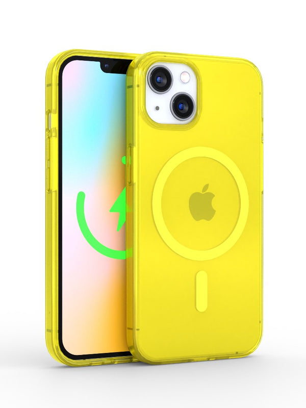 Neon Yellow Crystal Clear iPhone Case