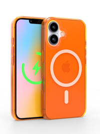 Neon Orange Crystal Clear iPhone Case