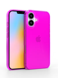 Neon Pink Crystal Clear iPhone Case