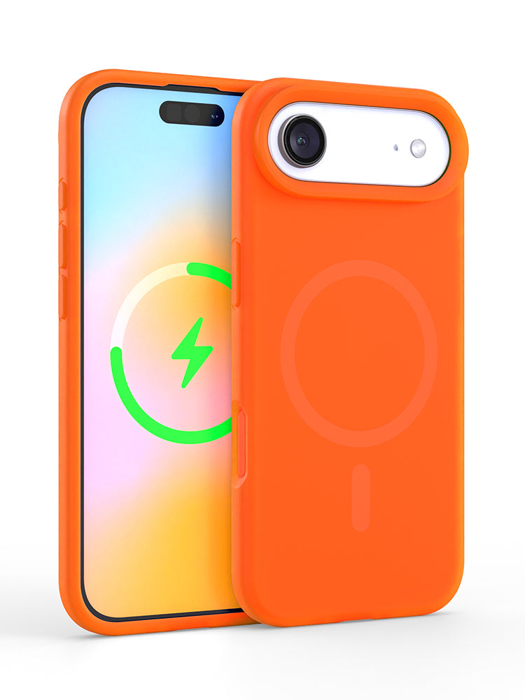 Neon Orange Silicone iPhone Case iPhone Air / With MagSafe +$8