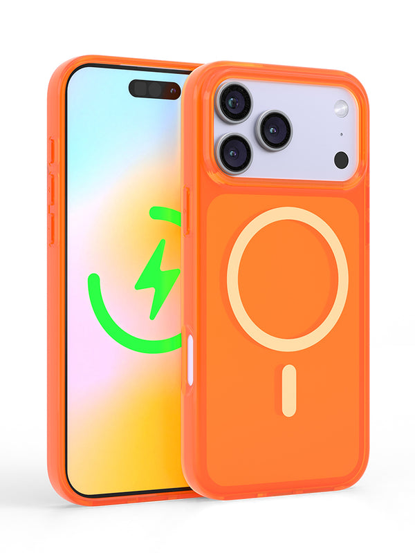 Neon Orange Crystal Clear iPhone Case