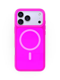 Neon Pink Crystal Clear iPhone Case