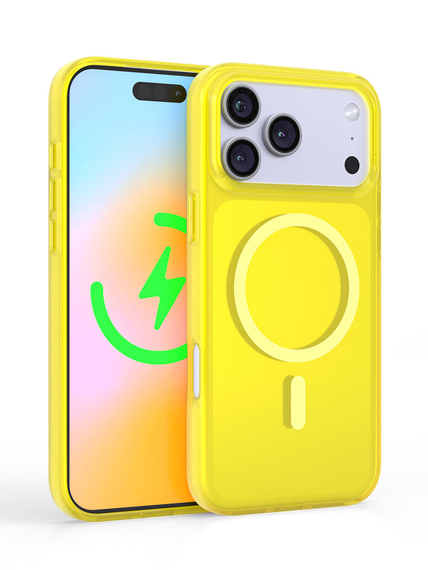 Neon Yellow Crystal Clear iPhone Case