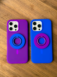 Neon Blue MagSafe Ring Grip and Stand