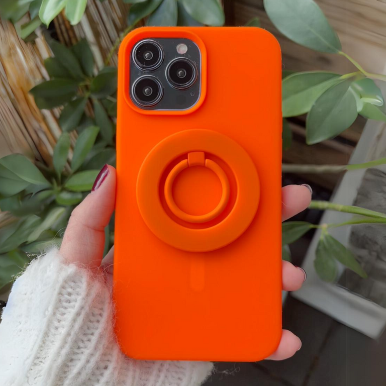 Neon Orange MagSafe Ring Grip and Stand