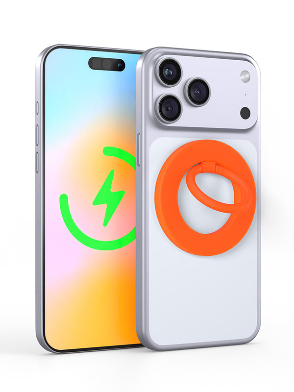 Neon Orange MagSafe Ring Grip and Stand