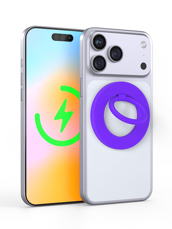 Neon Purple MagSafe Ring Grip and Stand