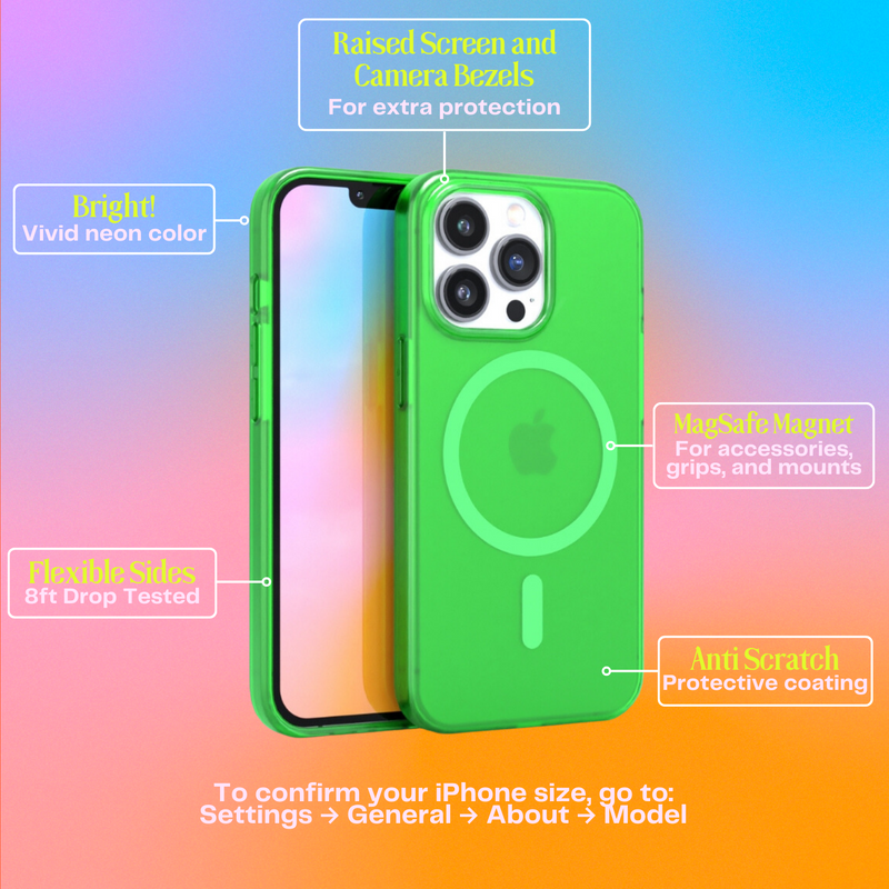 Neon Green Crystal Clear iPhone Case iPhone 16 / Non MagSafe Neon Green Crystal Clear iPhone Case iPhone 16 / Non MagSafe