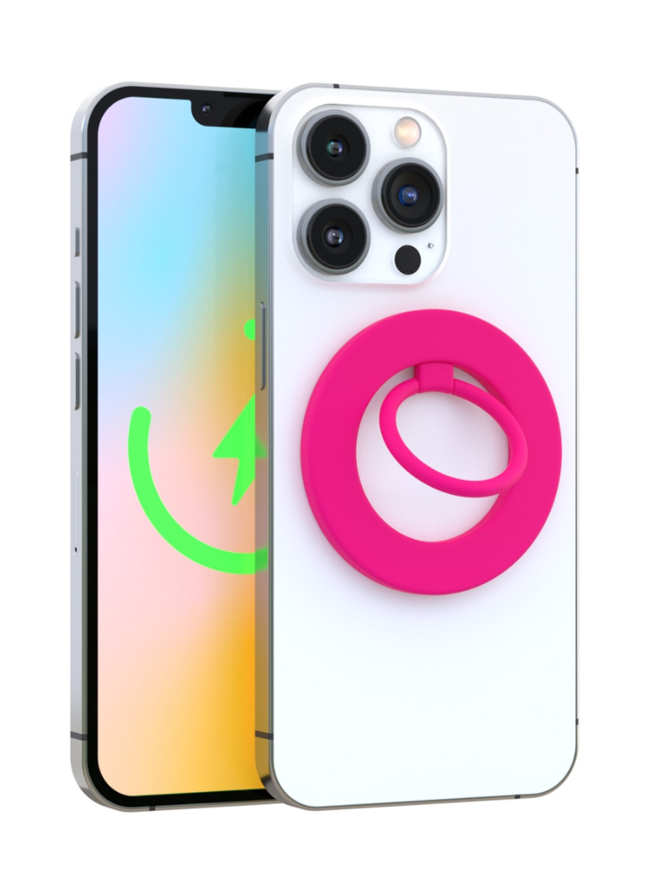 Neon Pink MagSafe Ring Grip and Stand
