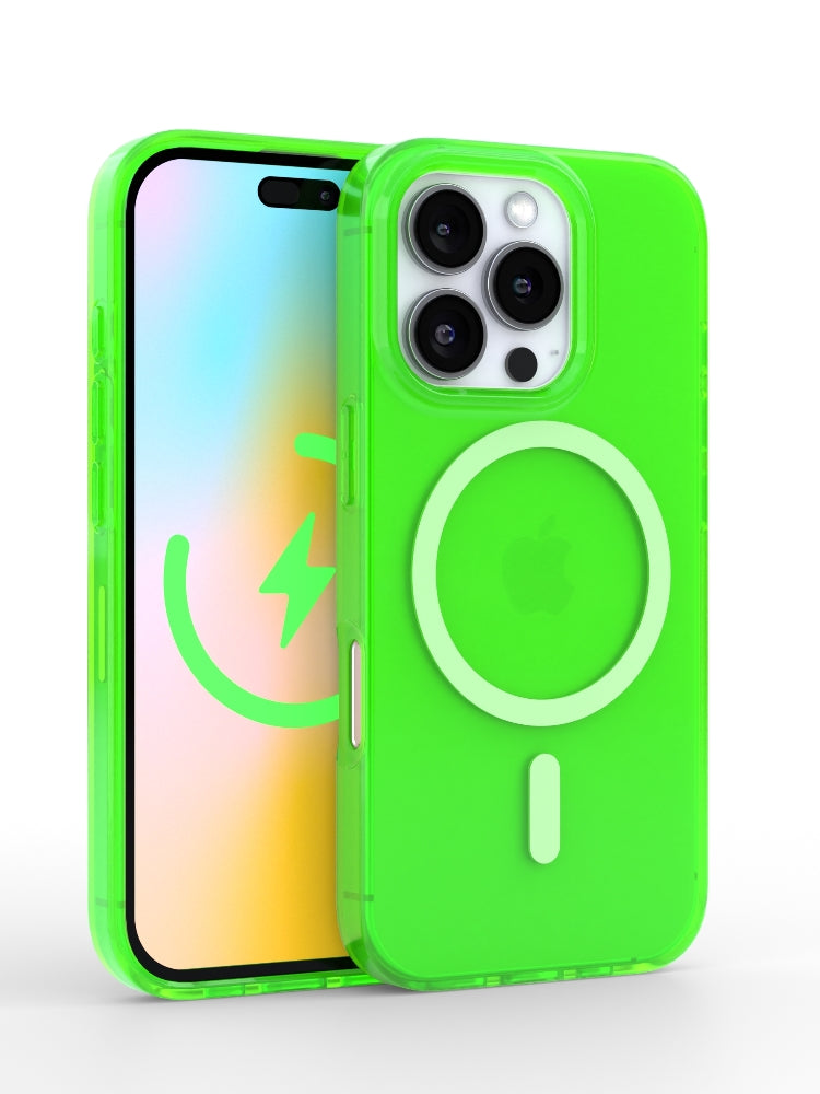 Neon Green Crystal Clear iPhone Case iPhone 16 Pro Max / With MagSafe +$8 Neon Green Crystal Clear iPhone Case iPhone 16 Pro Max / With MagSafe +$8