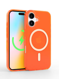 Neon Orange Crystal Clear iPhone Case