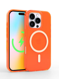 Neon Orange Crystal Clear iPhone Case