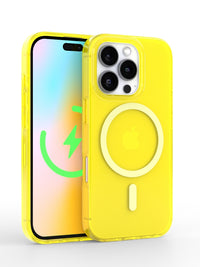 Neon Yellow Crystal Clear iPhone Case