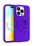 Neon Purple Silicone iPhone Case With MagSafe Ring Grip Bundle