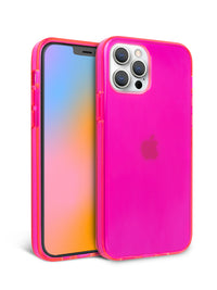 Neon Pink Crystal Clear iPhone Case