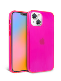 Neon Pink Crystal Clear iPhone Case