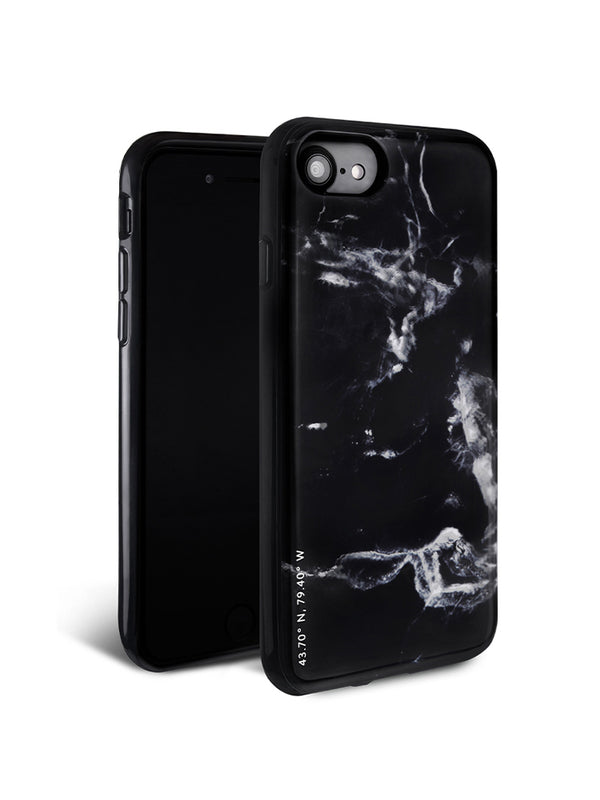 Black Polished Marble iPhone Case