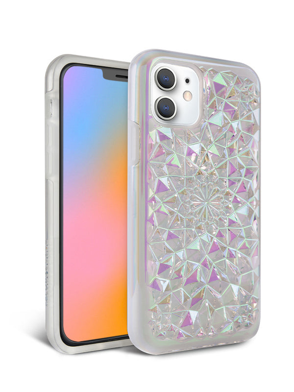 Clear Cosmic Holographic Kaleidoscope iPhone Case