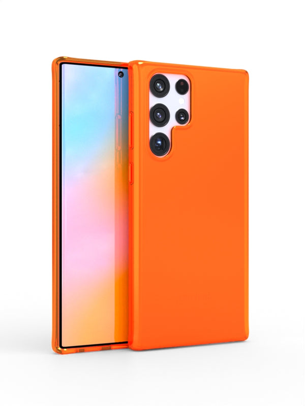 Neon Orange Crystal Clear iPhone Case