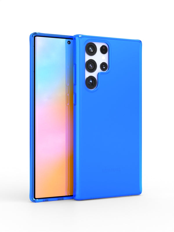 Neon Blue Crystal Clear iPhone Case