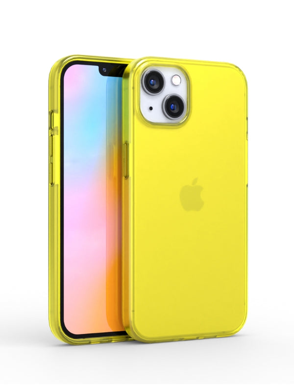 Neon Yellow Crystal Clear iPhone Case