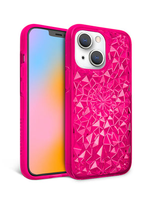 Neon Pink Kaleidoscope iPhone Case