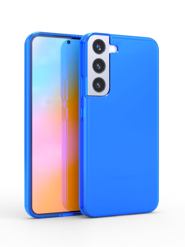 Neon Blue Crystal Clear iPhone Case