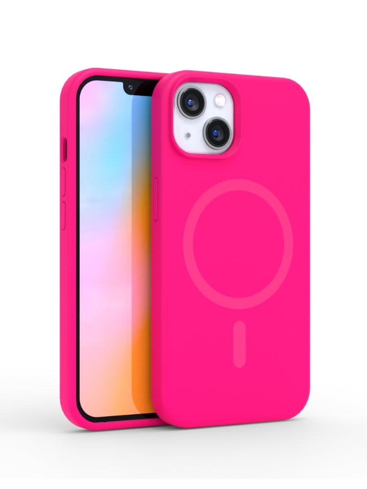 Felony Case - iPhone 13 and iPhone 14 Case - Stylish Neon Pink Silicone Phone Cover - Wireless Charging Compatible, 360 Shockproof Protective Cases